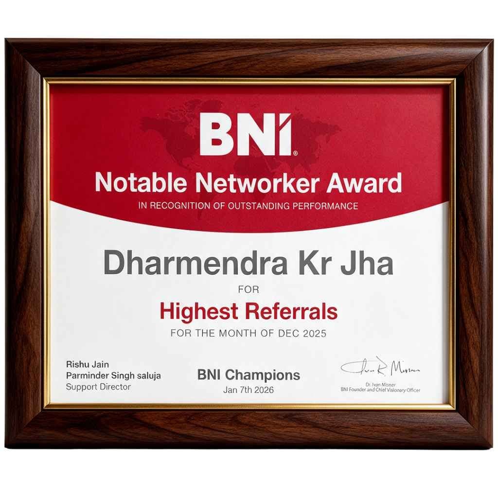 BNI Notable Networker Award — Highest Referrals