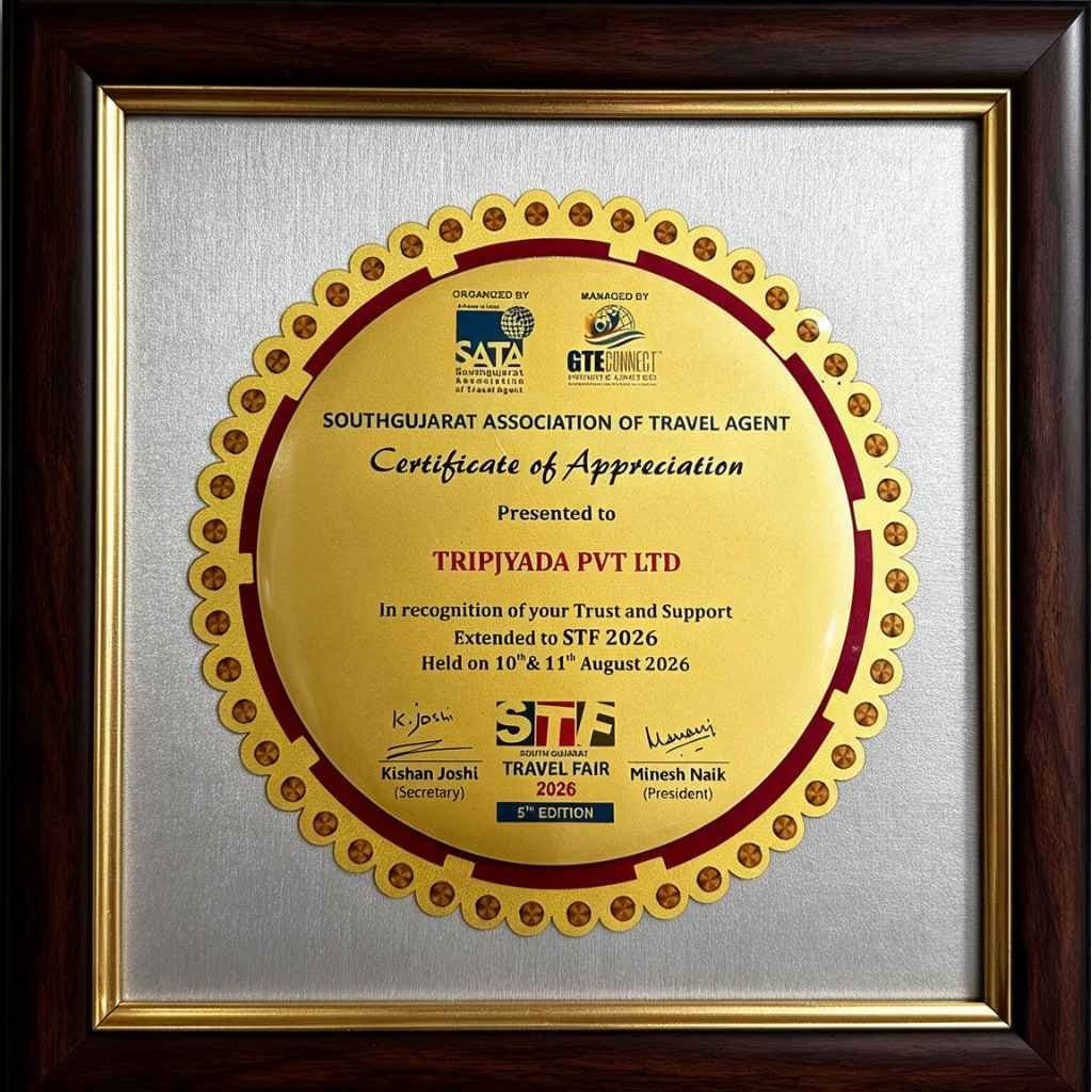 SATA Certificate of Appreciation — South Gujarat Travel Fair 2026