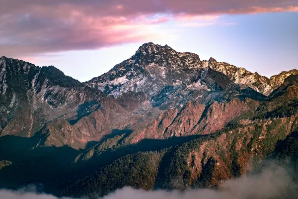 Sunlight over the Himalayan mountains of Tawang, Arunachal Pradesh