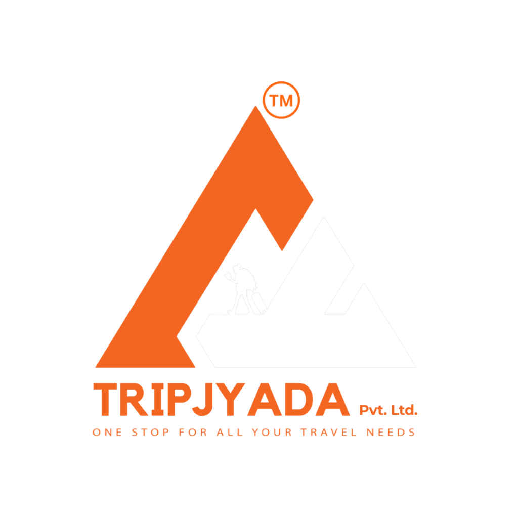 Tripjyada Logo white and orange colour